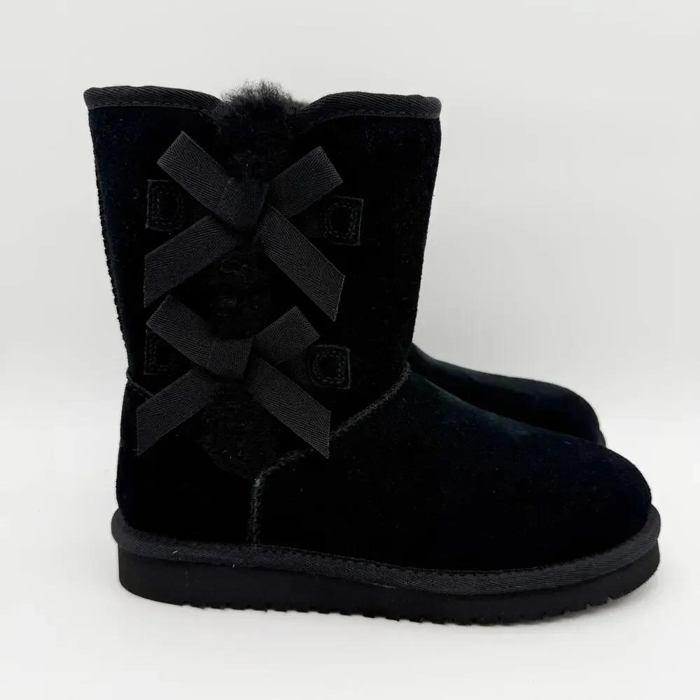 Koolaburra by UGG Womens Victoria Short Winter Boots US 5 EU 36 Black Suede NIB